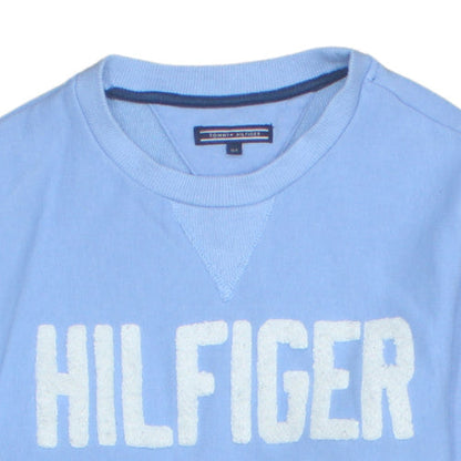 Tommy Hilfiger Boys Blue Pullover Sweatshirt Size 164 Crew Neck Logo Style