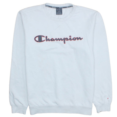 Mens UK Size L Champion White Pullover Sweatshirt