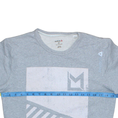 Mens UK Size XS Reebok Grey Pullover Sweatshirt