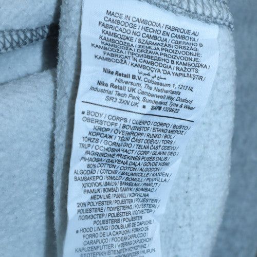 Mens UK Size M Nike Grey Full Zip Hoodie