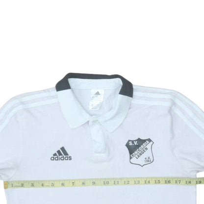 Adidas Men White SV Concordia Langen Polo Shirt Size M Athletic Fit