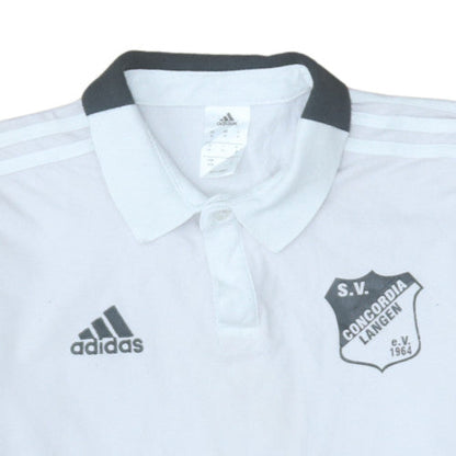 Adidas Men White SV Concordia Langen Polo Shirt Size M Athletic Fit