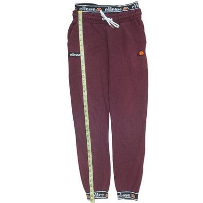 Ellesse Womens Red Jogger Trousers Size 8 Fleece Elastic Waist