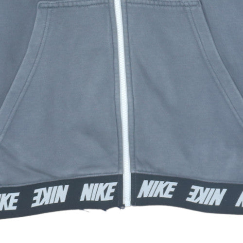 Mens UK Size L Nike Grey Full Zip Hoodie