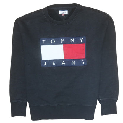 Mens UK Size XL Tommy Jeans Black Pullover Sweatshirt