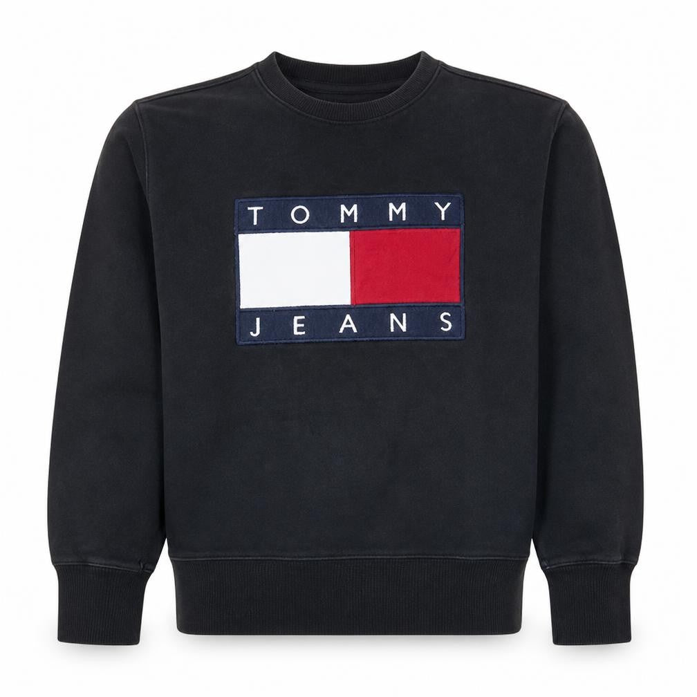 Mens UK Size XL Tommy Jeans Black Pullover Sweatshirt