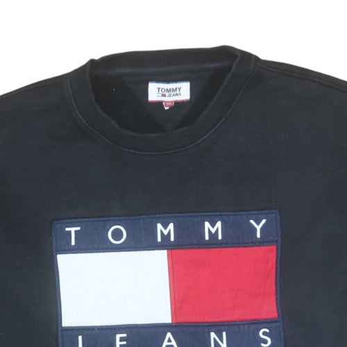 Mens UK Size XL Tommy Jeans Black Pullover Sweatshirt