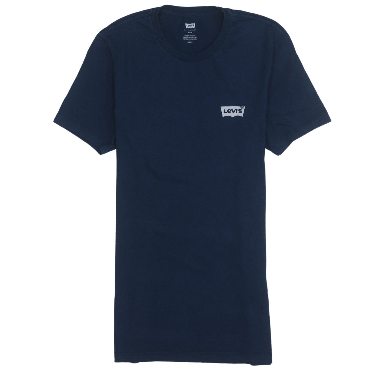 Levi's Men's Blue Slim Fit Crew Neck Cotton T-Shirt Size S