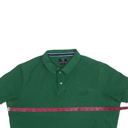 Superdry Men’s Green Organic Cotton Short Sleeve Polo Shirt Size M