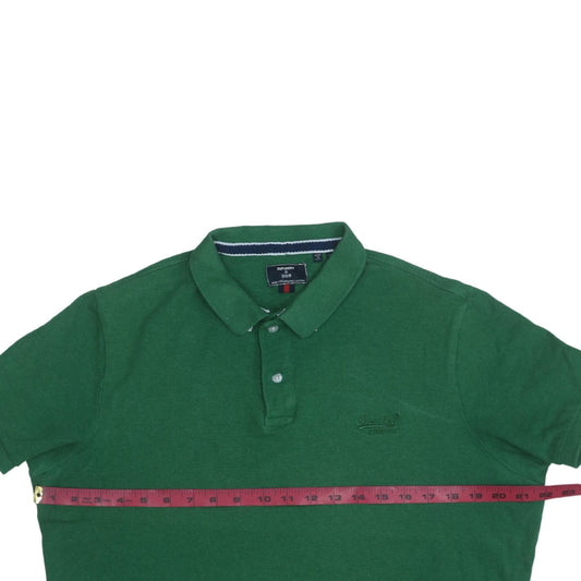 Superdry Men’s Green Organic Cotton Short Sleeve Polo Shirt Size M