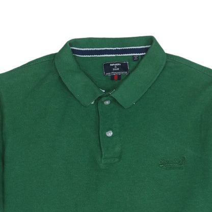 Superdry Men’s Green Organic Cotton Short Sleeve Polo Shirt Size M