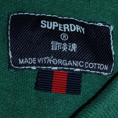 Superdry Men’s Green Organic Cotton Short Sleeve Polo Shirt Size M