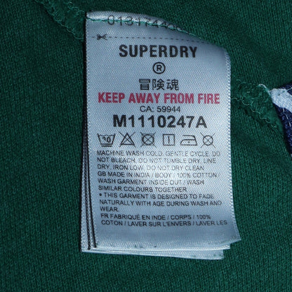 Superdry Men’s Green Organic Cotton Short Sleeve Polo Shirt Size M