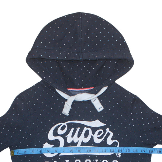 Mens UK Size M Superdry Blue Pullover Hoodie