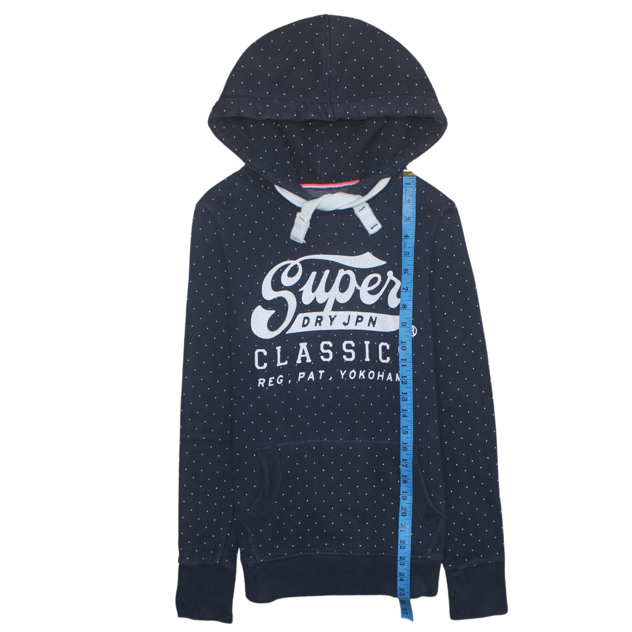 Mens UK Size M Superdry Blue Pullover Hoodie