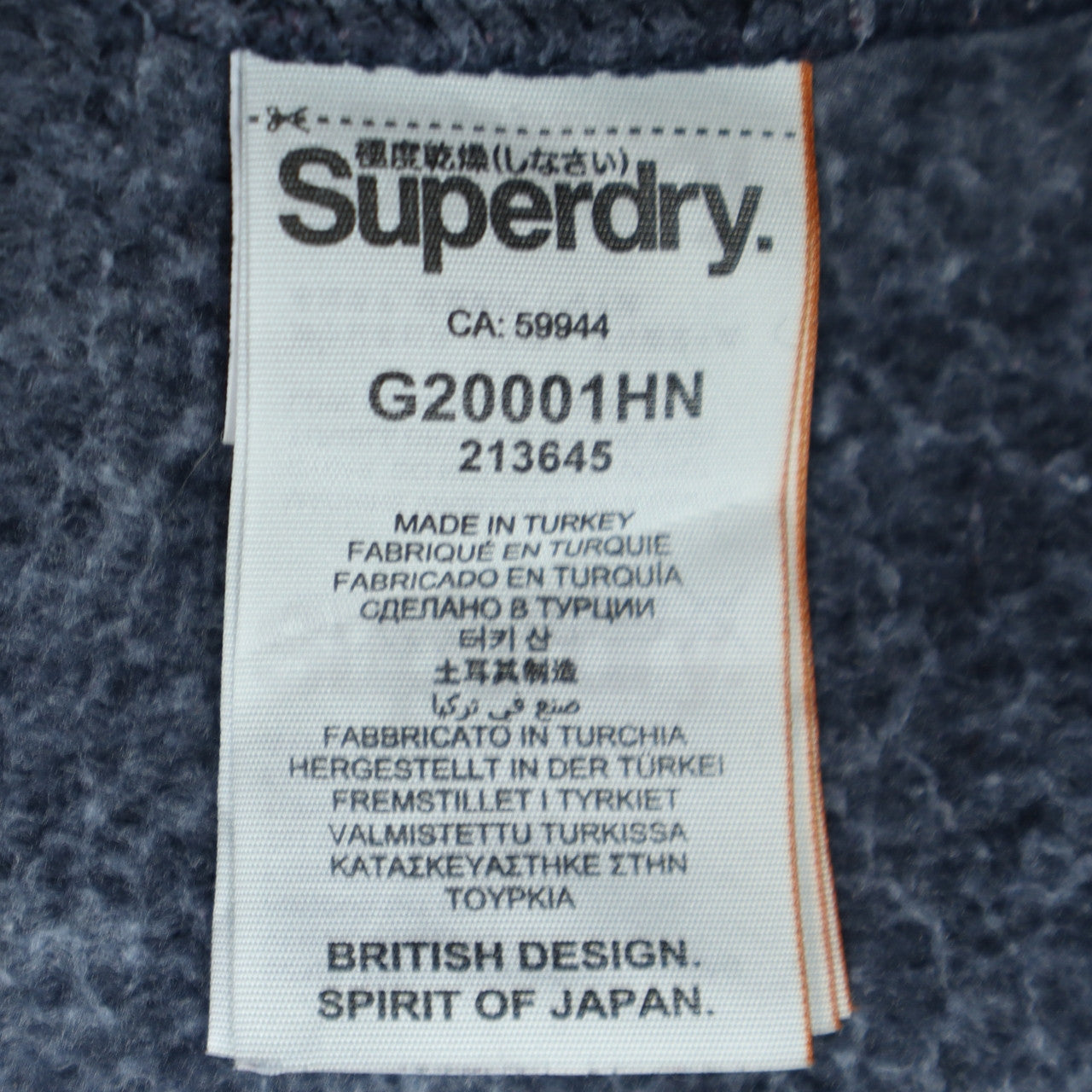 Mens UK Size M Superdry Blue Pullover Hoodie