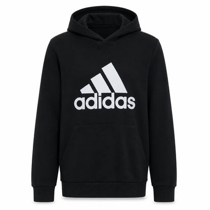 Adidas Boys Black Pullover Hoodie 13-14 Years Cotton Blend Logo Print