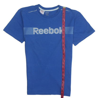 Reebok Teens Blue Short Sleeve Graphic Cotton T-Shirt L