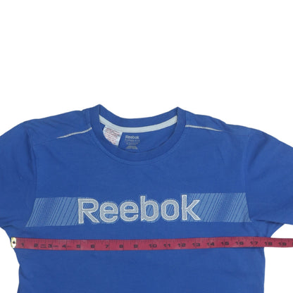 Reebok Teens Blue Short Sleeve Graphic Cotton T-Shirt L