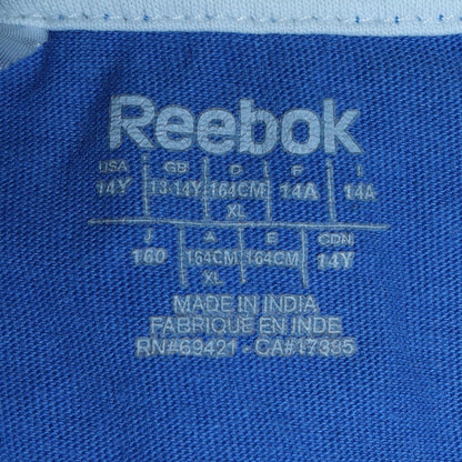 Reebok Teens Blue Short Sleeve Graphic Cotton T-Shirt L