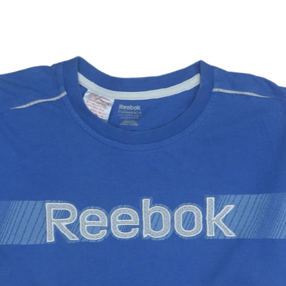 Reebok Teens Blue Short Sleeve Graphic Cotton T-Shirt L