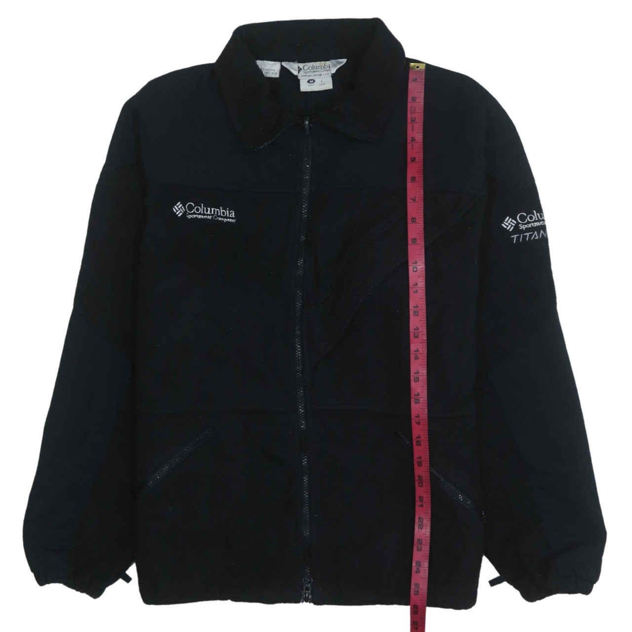 Mens UK Size M Columbia Black Full Zip Sweatshirt