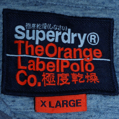 Superdry Men's Blue XL Orange Label Polo Cotton T-Shirt