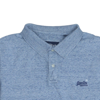Superdry Men's Blue XL Orange Label Polo Cotton T-Shirt