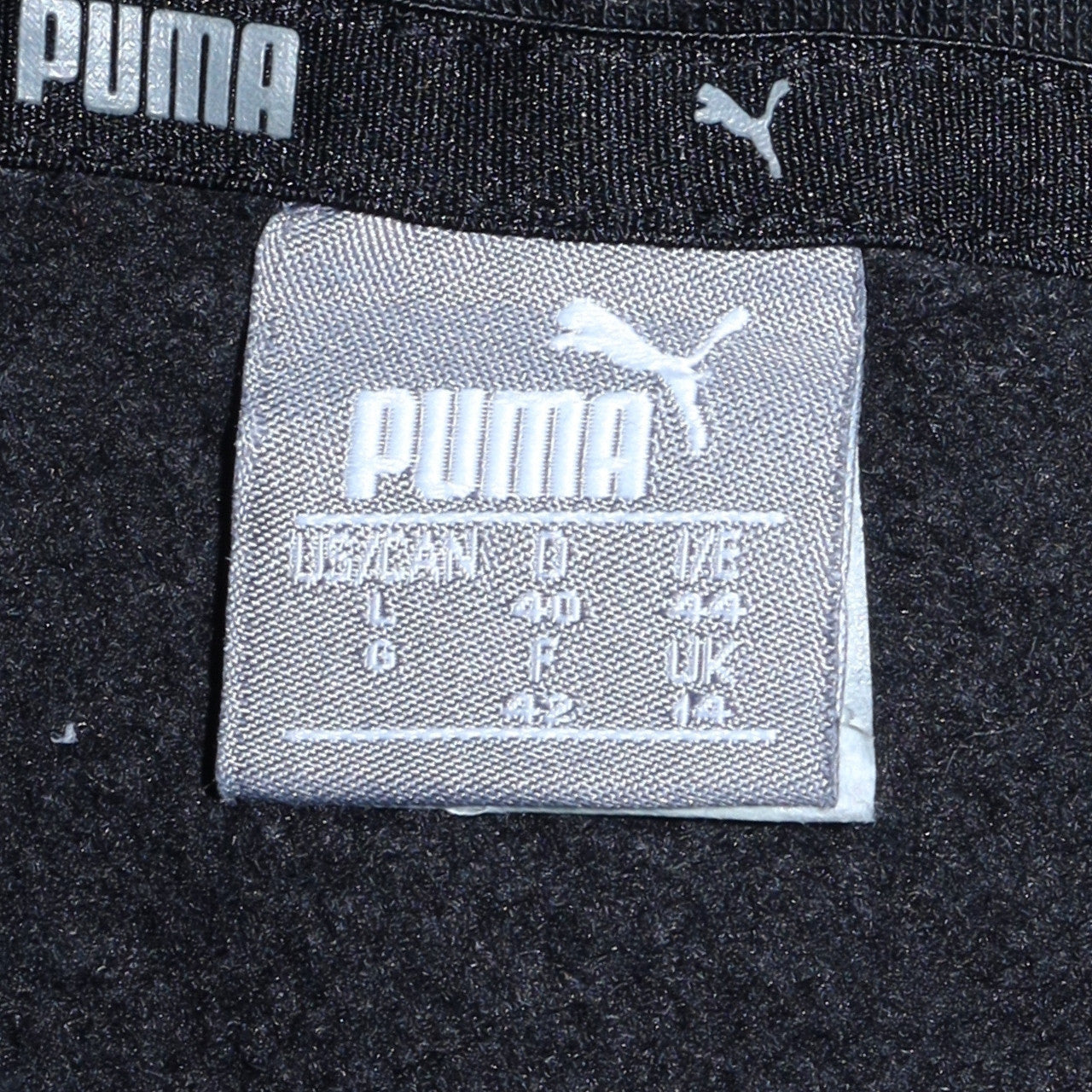 Mens UK Size L Puma Black Pullover Hoodie