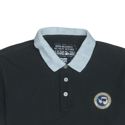 Napapijri Men Black Regular Fit Cotton Polo Shirt M