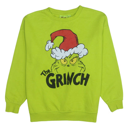 Unisex Adults UK Size S The Grinch Green Pullover Sweatshirt