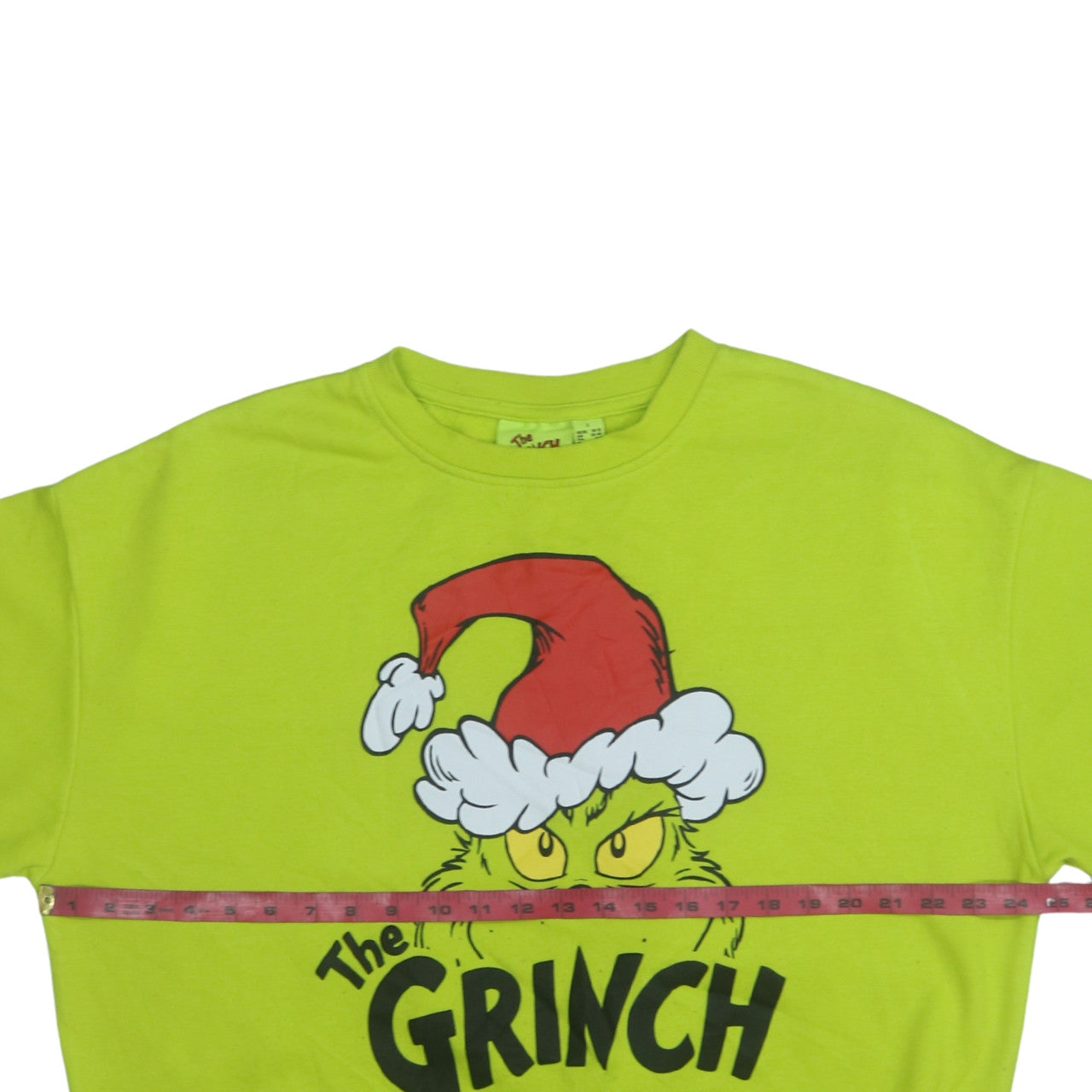 Unisex Adults UK Size S The Grinch Green Pullover Sweatshirt