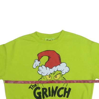 Unisex Adults UK Size S The Grinch Green Pullover Sweatshirt