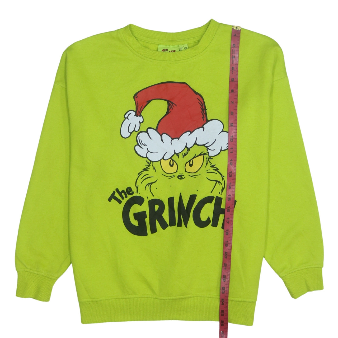 Unisex Adults UK Size S The Grinch Green Pullover Sweatshirt