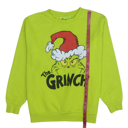 Unisex Adults UK Size S The Grinch Green Pullover Sweatshirt
