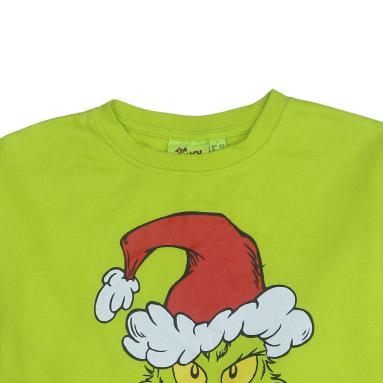 Unisex Adults UK Size S The Grinch Green Pullover Sweatshirt