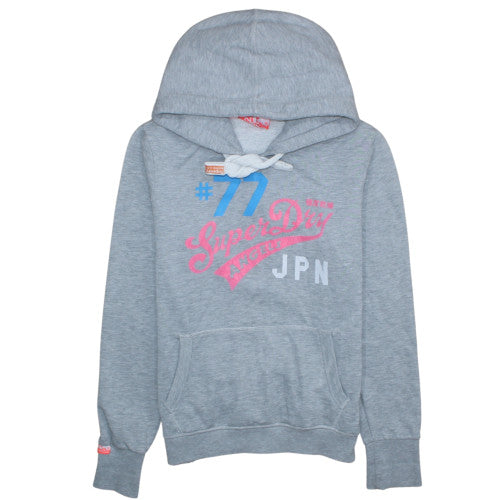 Womens UK Size L Superdry Grey Pullover Hoodie