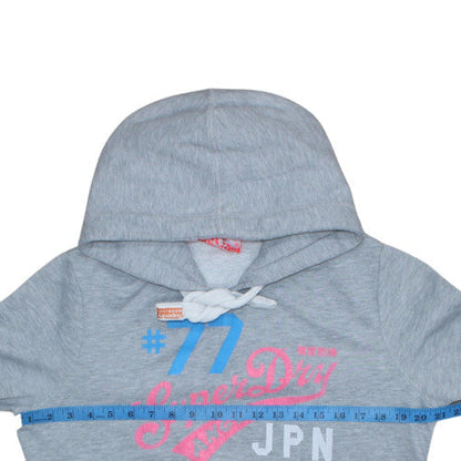 Womens UK Size L Superdry Grey Pullover Hoodie