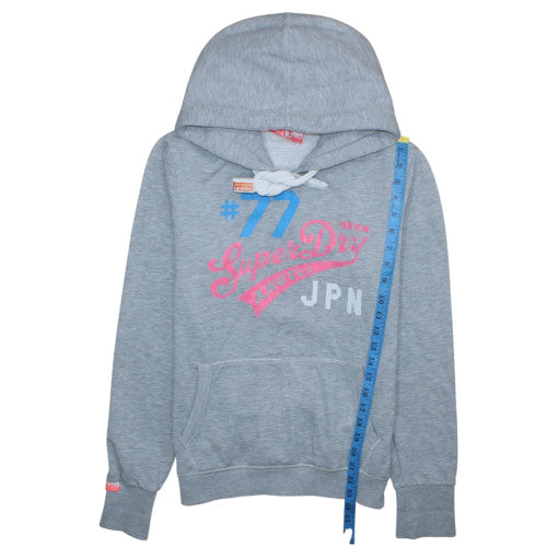 Womens UK Size L Superdry Grey Pullover Hoodie