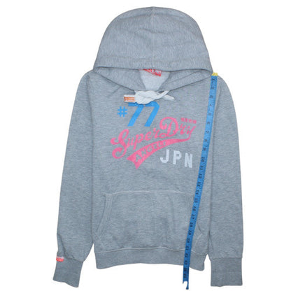 Womens UK Size L Superdry Grey Pullover Hoodie