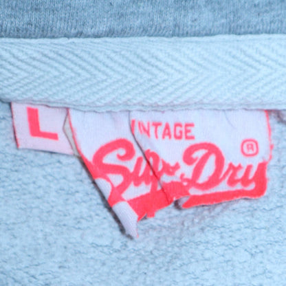 Womens UK Size L Superdry Grey Pullover Hoodie