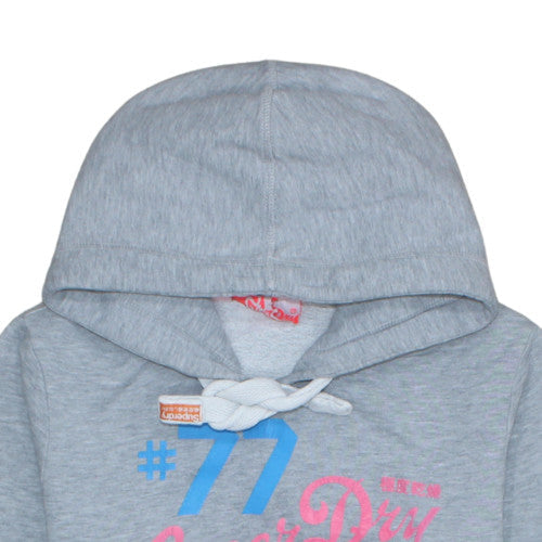 Womens UK Size L Superdry Grey Pullover Hoodie