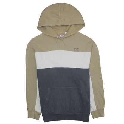 Mens UK Size L Levi's BeigeWhiteBlue Pullover Hoodie