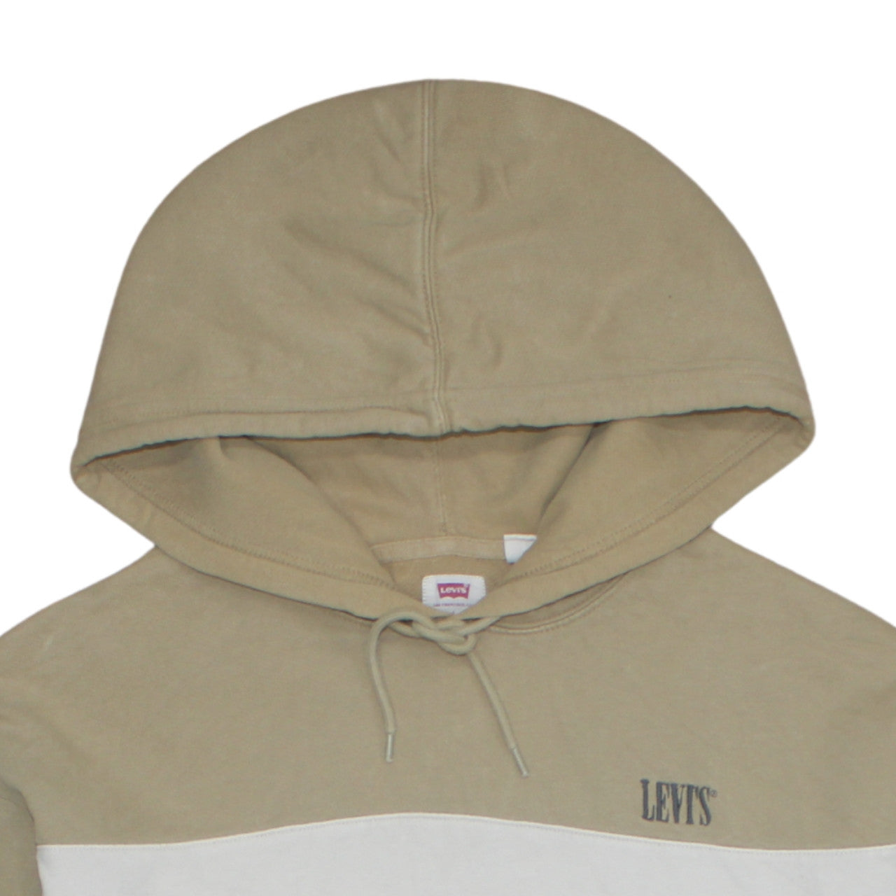 Mens UK Size L Levi's BeigeWhiteBlue Pullover Hoodie