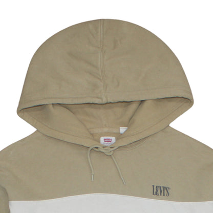 Mens UK Size L Levi's BeigeWhiteBlue Pullover Hoodie
