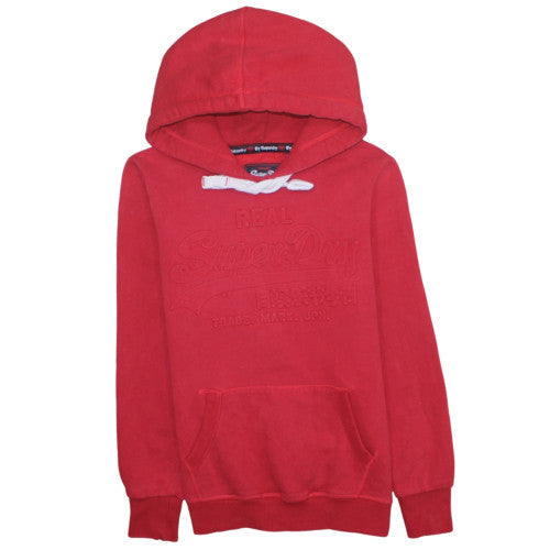 Womens UK Size M Superdry Red Pullover Hoodie