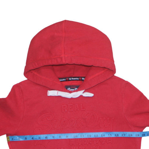 Womens UK Size M Superdry Red Pullover Hoodie