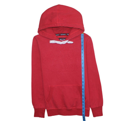 Womens UK Size M Superdry Red Pullover Hoodie