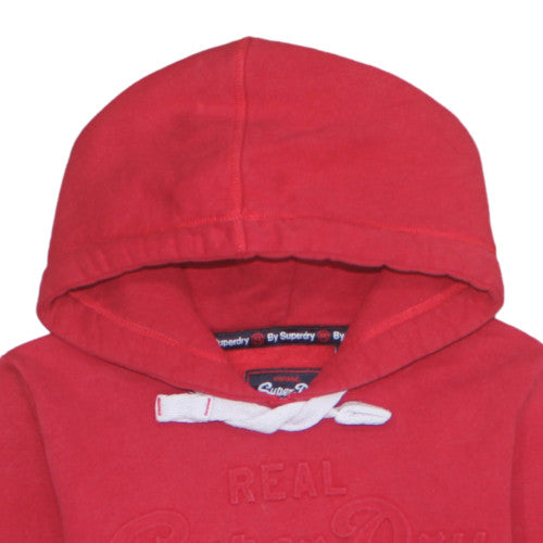 Womens UK Size M Superdry Red Pullover Hoodie