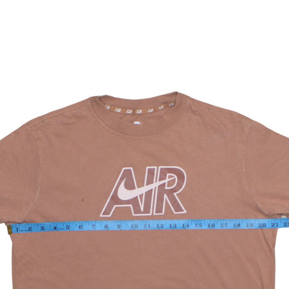 Nike Men's Brown Air Logo Loose Fit Cotton T-Shirt Size S